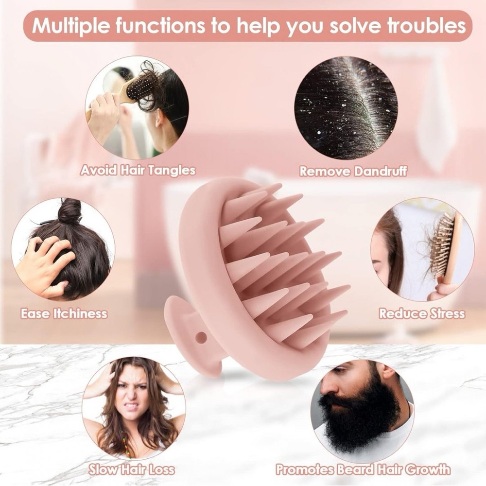 Pink Scalp Massager Brush x 3